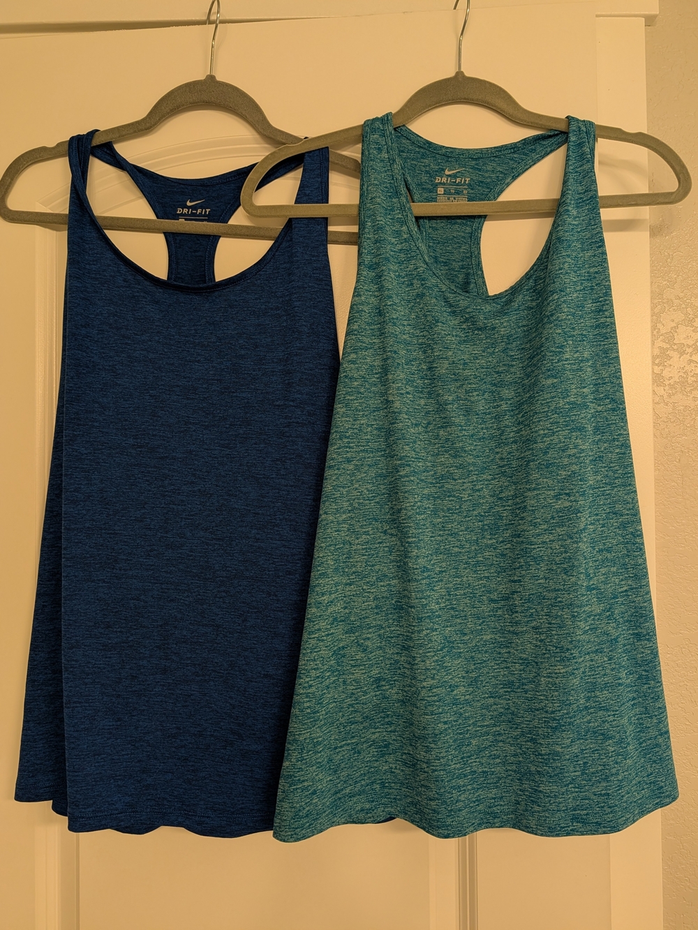 Nike Dri-FIT Racerback Tank Tops - Navy & Teal Heather